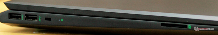 Linkerkant: 2x USB 3.0 (Gen 1) Type-A, Kensington lock, schijfactiviteit LED, SD kaartlezer
