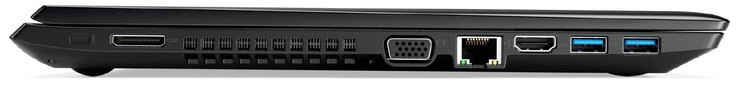 links: lock-slot, docking-poort, VGA out, Gigabit Ethernet, HDMI, 2x USB 3.1 Gen 1 (Type A)