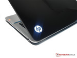 Het oplichtende HP logo geeft de status van de ultrabook aan