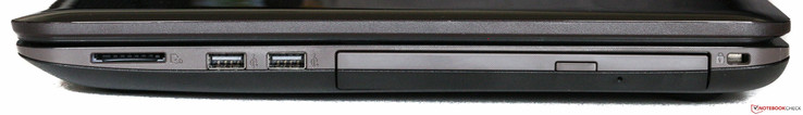 Links: kaartlezer, 2x USB 2.0, DVD, Kensington