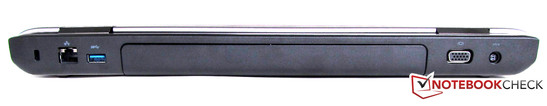 Achterkant: RJ45 (LAN), USB 3.0, VGA, stroomvoorziening