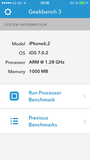 De Geekbench 3 benchmark denkt dat het een iPhone 6.2 aan het analyseren is. En technisch gezien is dan ook het het 6e iPhone product