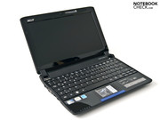 De Acer Aspire One 532 netbook geopend, ...