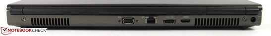 Achterkant: VGA, Gigabit LAN, eSATA, HDMI