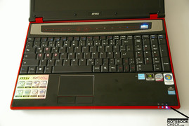 MSI Megabook GX620 toetsenbord en touchpad