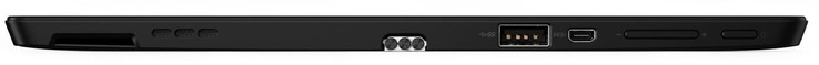 Rechts: USB 3.0, micro-HDMI, volume, aan/uit knop
