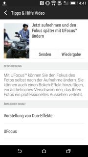 UFocus is een applicatie van HTC om de scherpstelling van foto's te wijzigen.