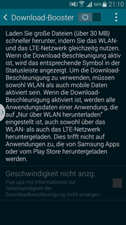 Ook nieuw: de Download Booster, die LTE en WLAN combineert voor sneller downloaden.