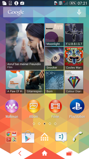 "Xperia Themes" maakt het aanpassen van iconen en achtergronden mogelijk.