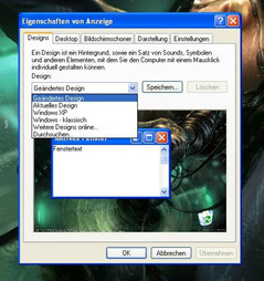 Windows XP biedt slechts een kleine keuze ontwerpen