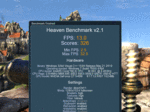 Unigine Heaven 2.1: met 13 fps (326 punten) een goede prestatie voor de GT 540M