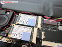 De twee mSATA SSD's werken in een RAID 0-configuratie.