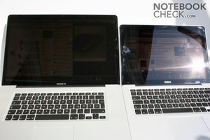 MacBook Pro 17" vs. MacBook 2.0 beeldscherm