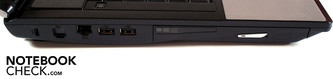 Links: Kensington slot, RJ-45 gigabit LAN, 2 USB 2.0