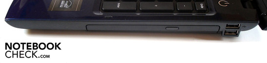 Rechts: Optische schijfeenheid (BluRay-speler), 2 USB 2.0s