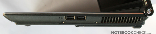 Linkerkant: DVD, USB, Firewire, Hoofdtelefoon, Microfoon, Express Card 54mm(boven)
