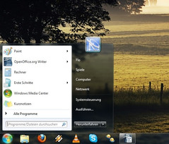 Het start menu van Windows 7 heeft de zoekbalk van Vista geërft