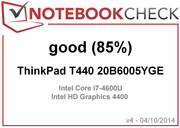 Onder de loep: Lenovo Thinkpad T440 (20B6005YGE), ter beschikking gesteld door: notebooksandmore.de