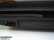 USB 2.0 en DVD brander aan de rechterkant