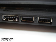 eSATA/USB combo en 2x USB 2.0 aan de linkerkant