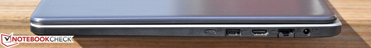 Rechts: USB Type-C 3.1 Gen 1, USB 3.0, HDMI, Ethernet, oplaadpoort