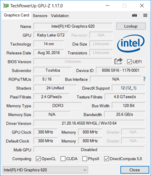 Systeem info: GPU-Z Intel HD Graphics 620