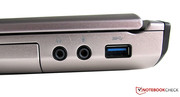One of the three USB 3.0 ports, headphone and microphone jacks (3.5 mm)