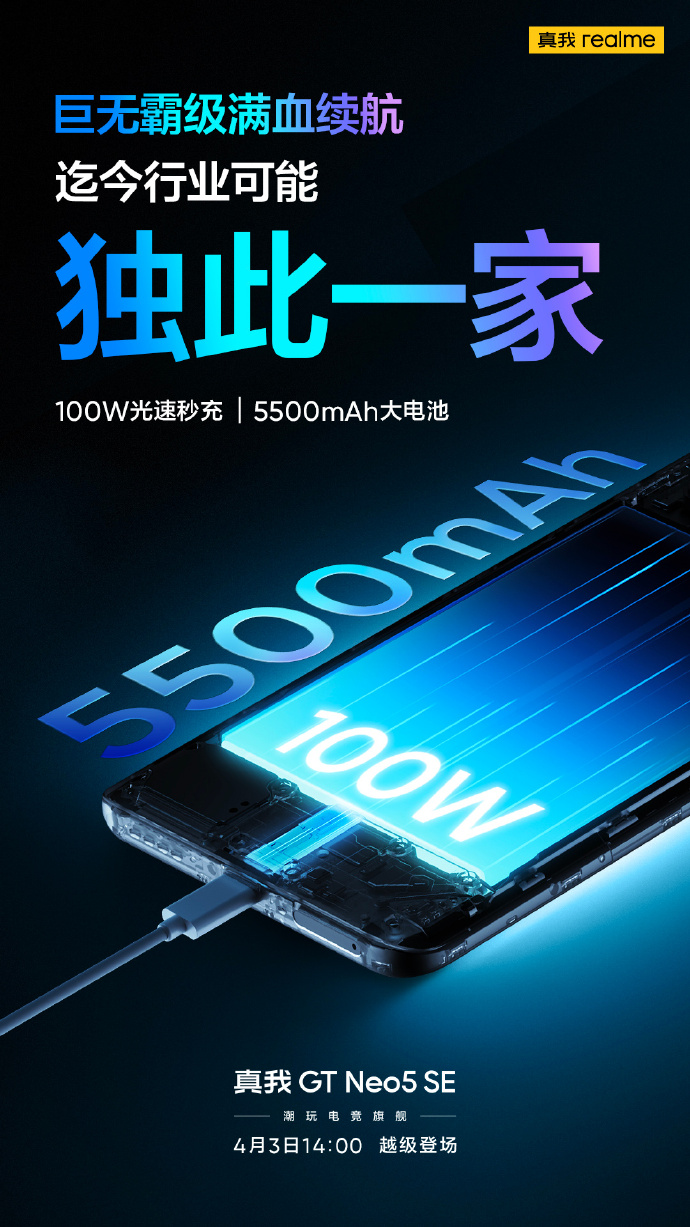 Realme's nieuwe Neo5 SE teasers gaan prat op Turbo-beating prestaties. (Bron: Realme via Weibo)