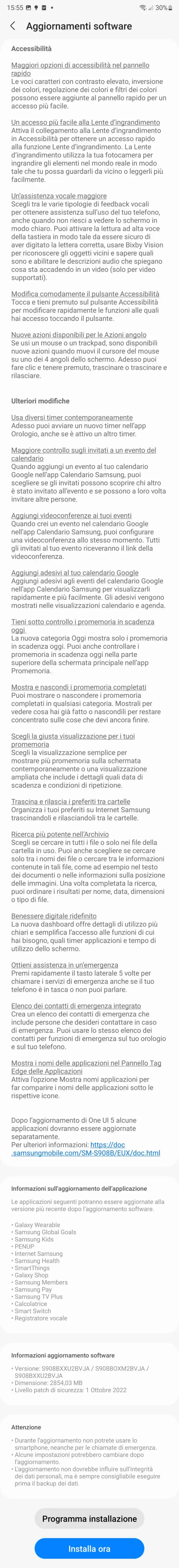 One UI 5.0 changelog (afbeelding via Tutto Android)