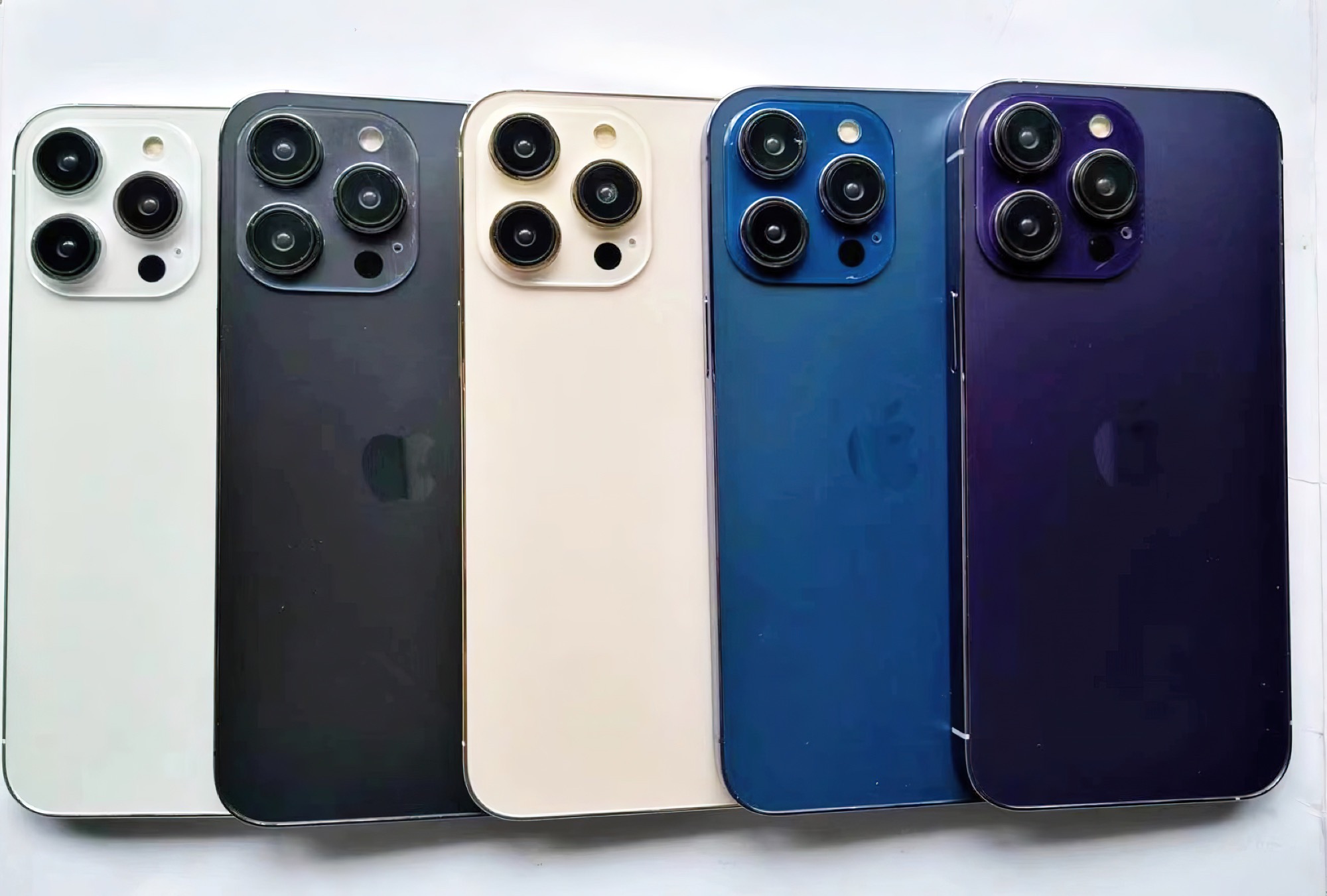 Vermeende iPhone 14 Pro kleuren getoond in nieuwe dummy foto's en video