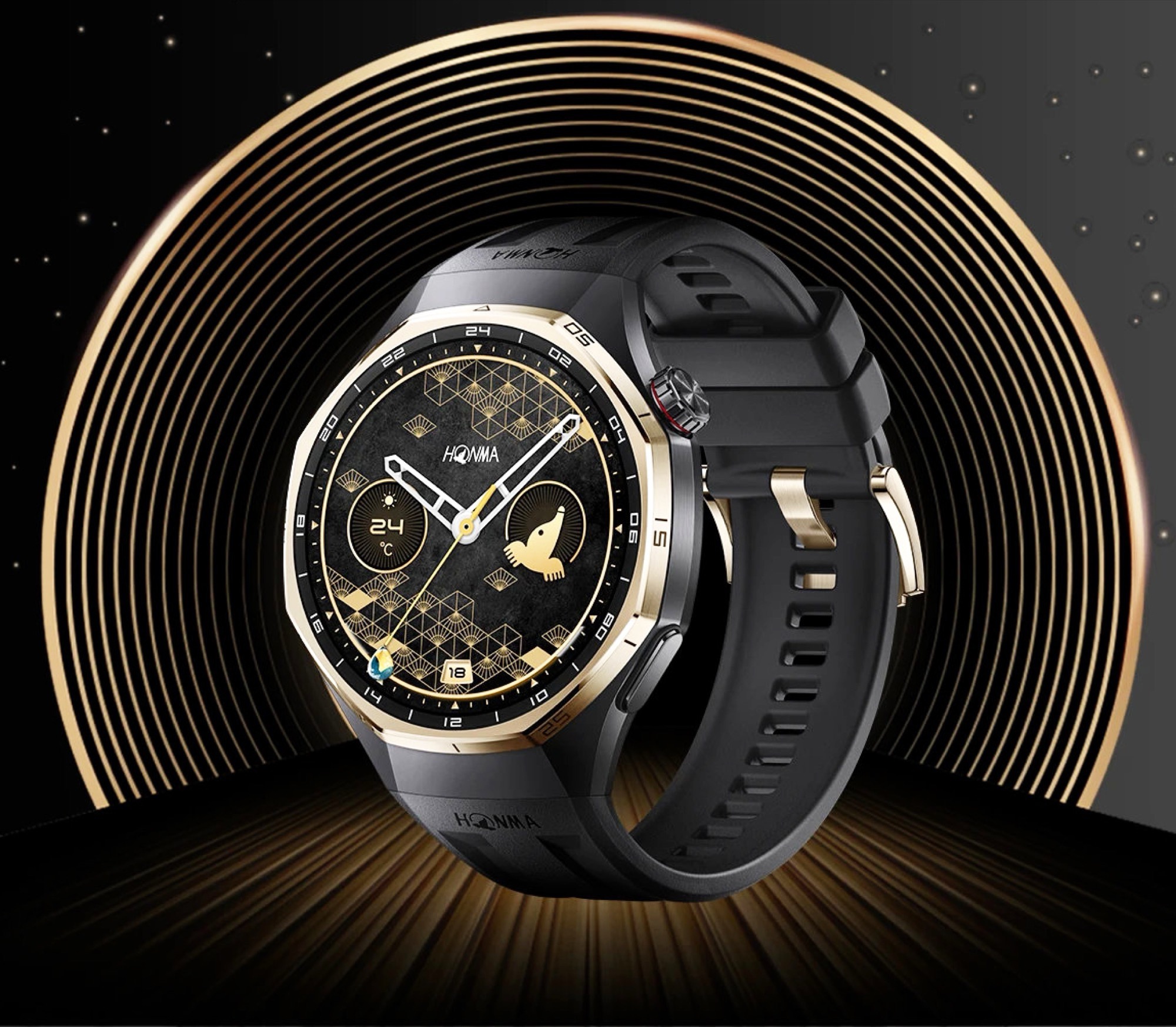 Honma x Huawei Watch GT 6 Pro lanceert met gouden titanium bezel