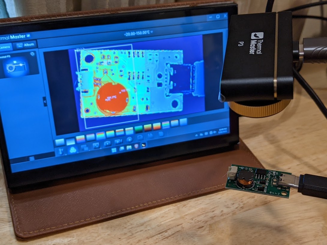 Thermal Master P3 die een PCB in beeld brengt onder Windows (Afbeelding Bron: Stephen Pereyra)
