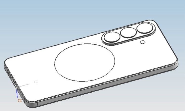 Een mogelijk ontwerp van de Samsung Galaxy S27 Pro of Galaxy S27, zoals getoond door Ice Universe.