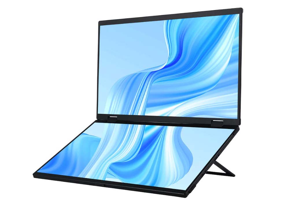 UPERFECT Draagbare Monitor Touchscreen 15.6 125%sRGB Matte FHD 2000:1 Contrastverhouding, Multifunctionele Lederen Tas, Compatibel met VESA, Dubbele USB-C Aansluiting voor Laptop/Telefoon/Spelconsole