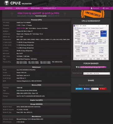 CPU-Z Validator screenshot van-recordbrekende frequentie