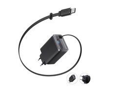 De Anker Nano Charger (35W) heeft een intrekbare USB-C kabel, maar mist opvouwbare stekkers. (Afbeeldingsbron: Anker)