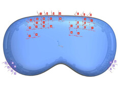 Een tekening van de volgende Apple Vision Pro headset, gepubliceerd door de FCC. (Afbeeldingsbron: FCC)