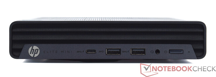 Voorkant: USB Type-C 20 Gbit/s, 2x USB Type-A 10 Gbit/s, 3,5 mm audio