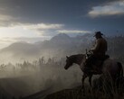 Een afbeelding van Arthur Morgan op zijn paard in Red Dead Redemption 2.