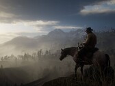 Een afbeelding van Arthur Morgan op zijn paard in Red Dead Redemption 2.