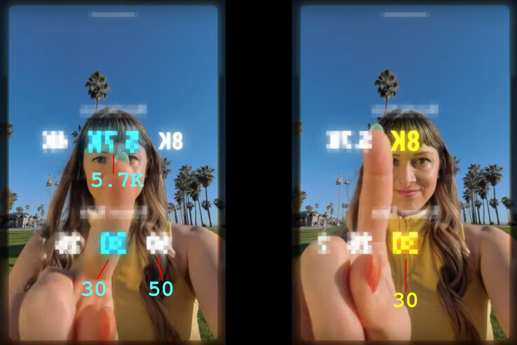 De omgedraaide framerates en videoresolutie-opties in de nieuwste YouTube-teaser van INsta360 komen overeen met wat de Insta360 X3 en aankomende X4 lijken te zijn. (Afbeeldingsbron: Insta360 - bewerkt)