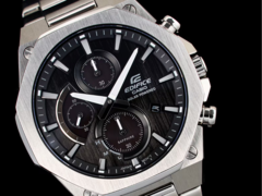 De nieuwe Casio Edifice EFS-S650-serie horloges heeft keramische inzetranden, een primeur voor de Edifice productlijn. Afgebeeld - de Casio Edifice EFS-S570D-1A. (Afbeeldingsbron: Casio)