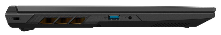 Links: sleuf voor kabelslot, USB 3.2 Gen 1 Type-A, gecombineerde audio-aansluiting