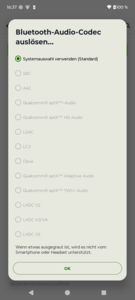 De ondersteunde Bluetooth-codecs