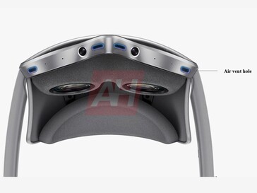 Luchtopeningen aan de onderkant van de Galaxy XR headset. (Afbeeldingsbron: Android Headlines)