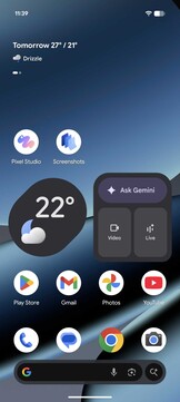Google Pixel UI gebaseerd op Android 16: Homescreen