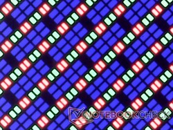 Scherpe RGB-subpixels op een glanzend touchscreen