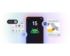 Een promotionele afbeelding voor Google's Android 15 die enkele van de belangrijkste functies tegen een achtergrond met kleurverloop weergeeft. (Afbeelding bron: Google)