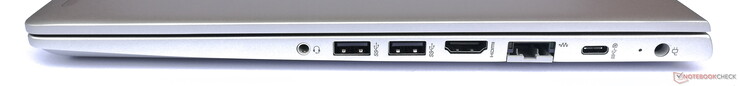 Rechterkant: audiopoort, 2x USB 3.1 Gen1 Type-A, HDMI, GigabitLAN, 1x USB 3.1 Gen1 Type-C, stroomaansluiting