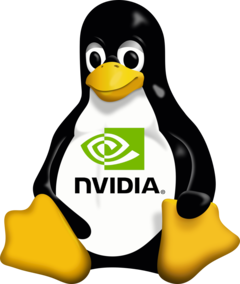 Nvidia-stuurprogramma's op Linux maken nu standaard gebruik van open-source GPU-kernelmodules. (Afbeeldingsbron: Nvidia-logo en Tux, Wikimedia Commons)